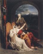 Richard Westall Queen Judith reciting to Alfred the Great (mk47) oil on canvas